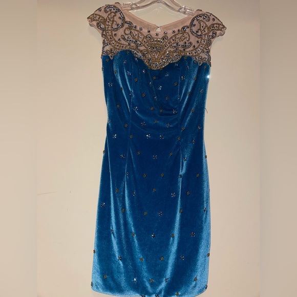Sherri Hill Dresses Sherri Hill Blue Velvet Dress Size